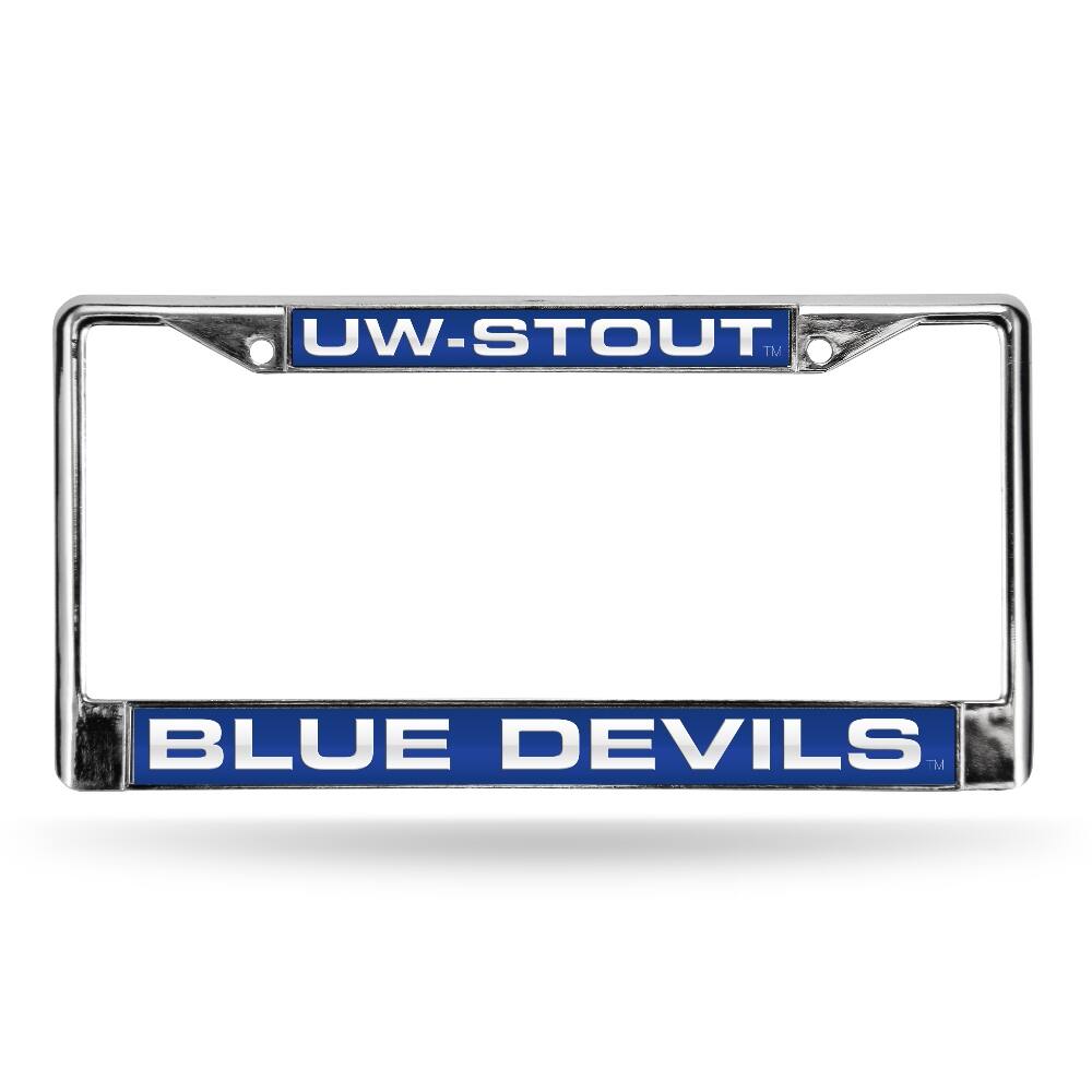 Rico Industries - Wisconsin UW Stout Blue Devils Chrome Metal License Plate Frame Holder - Multi