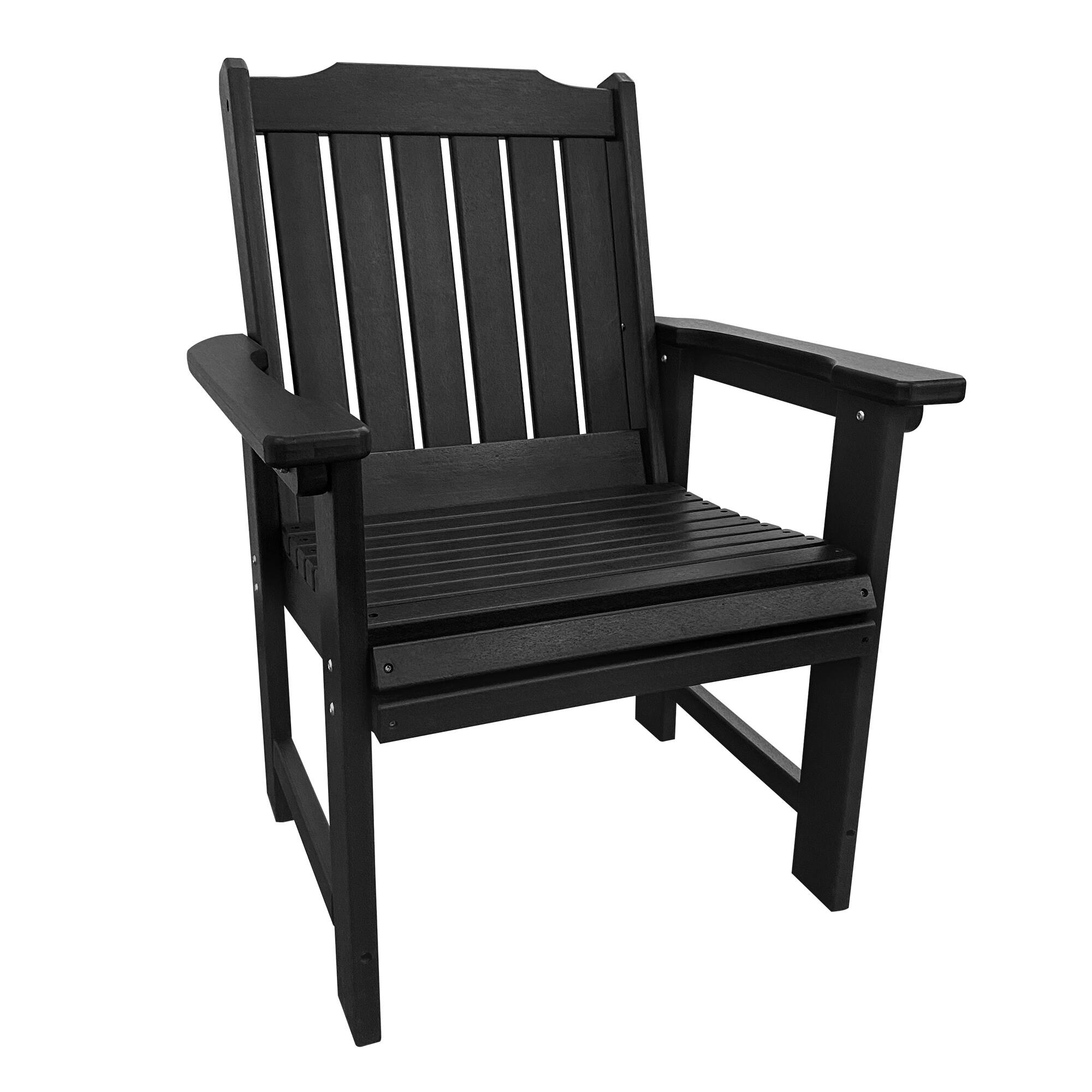 Alt View 4. Fortune Candy - HDPE Patio Dining Chair with 18/8 Stainless Steel Hardware,Heavy-Duty Outdoor Seating,600-Lb Capacity for Garden & Yard - Black.