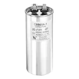 Unique Bargains - 1pc CBB65 Capacitor 80uF 450V Run Round for AC Motor Start HVAC Compressor Generator Air Condenser - Silver