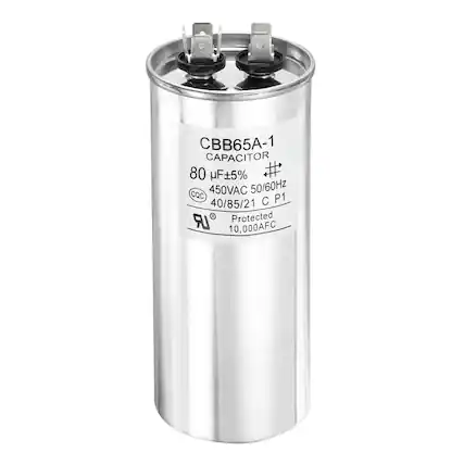 CBB65A-1 CAPACITOR
80 µF ±5%
450VAC 50/60Hz
40/85/21 C P1
Protected
10,000AFC
CQC
RJ