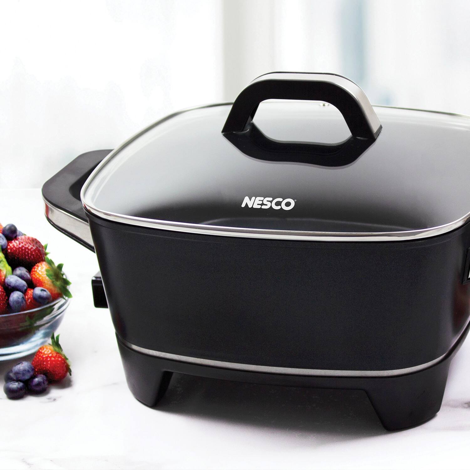 Back. Nesco - 12-Inch Electric Skillet - Black.