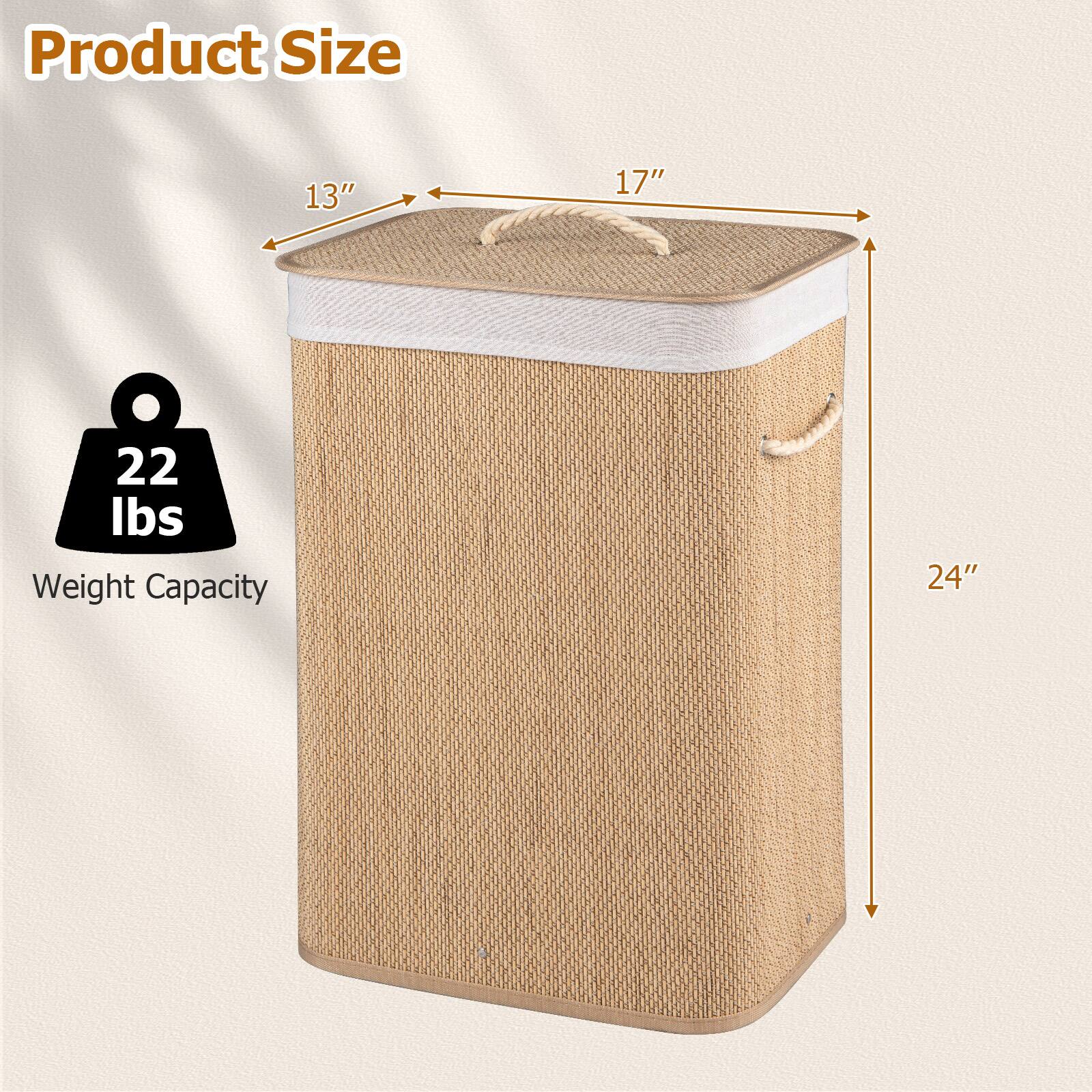 Product Size: 13" x 17" x 24"  
Weight Capacity: 22 lbs