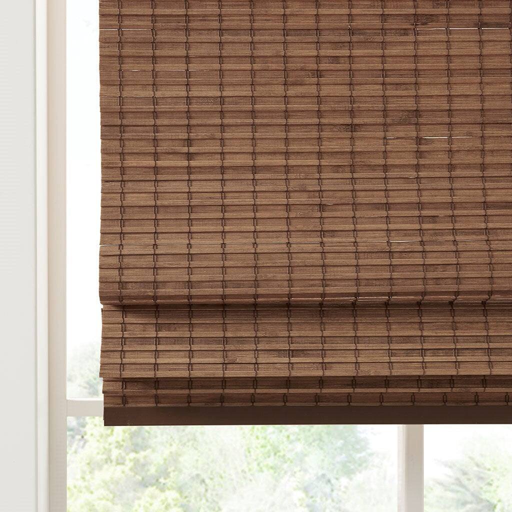 Alt View 9. BreeBe - Bamboo Light Filtering Roman Shade 64'L - Teak.
