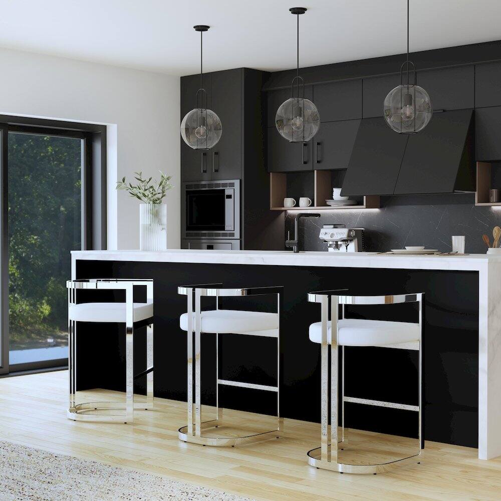 Alt View 2. Butler Specialty - Clarence Faux Leather 28" Barstool - White.