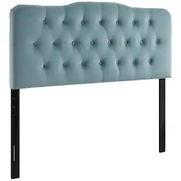 Annabel Diamond Tufted Performance Velvet King Headboard by Modway - Blue