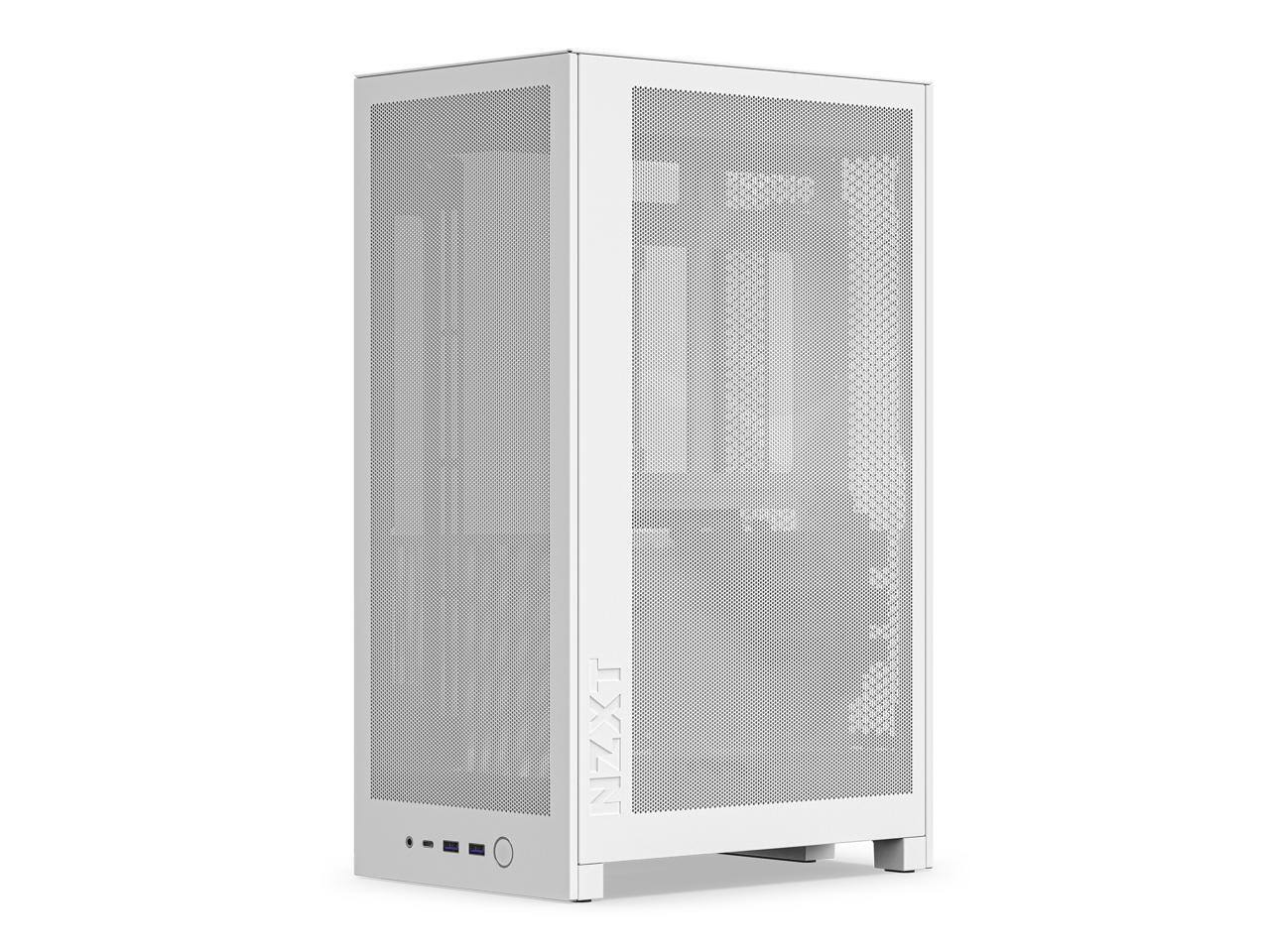 Alt View 8. NZXT - NZXT H2 Flow (2026) mini-ITX Case - All White - White.