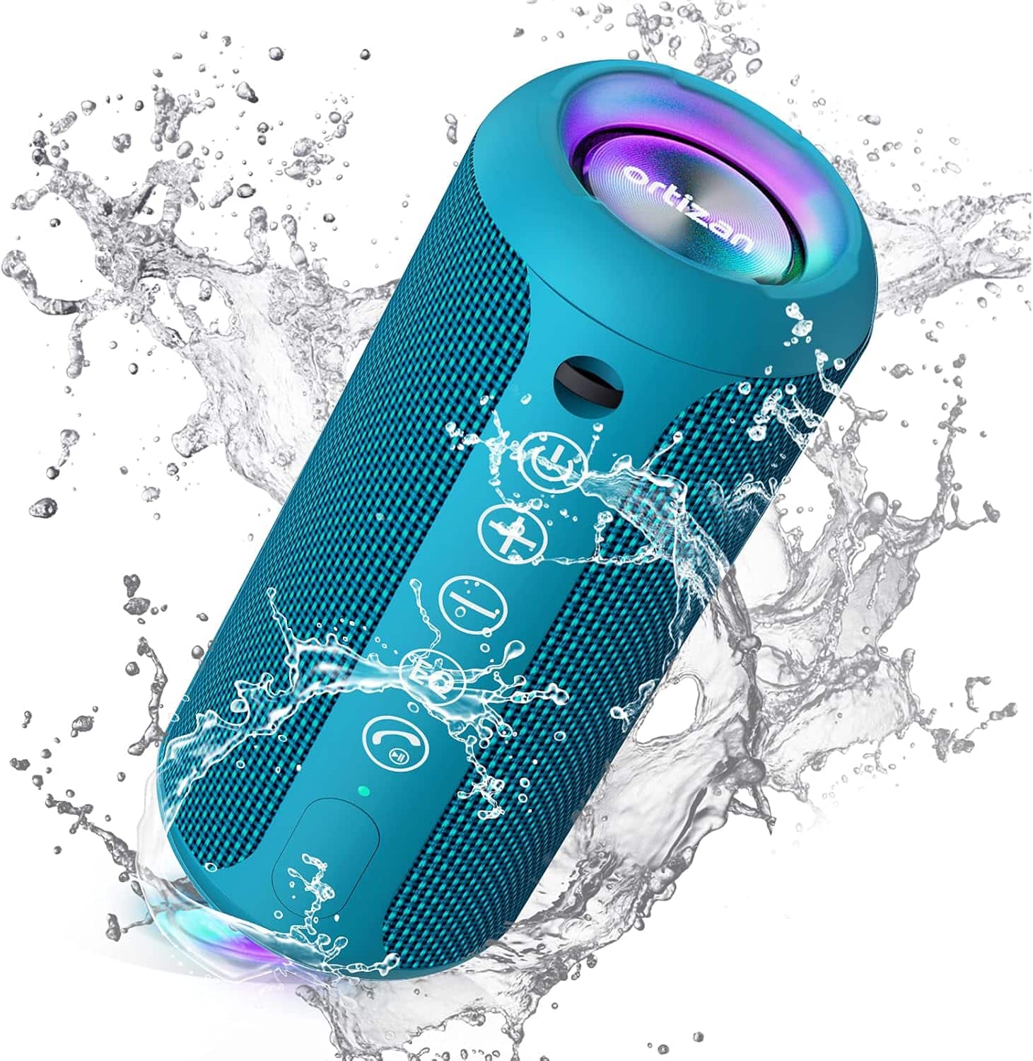 Front. Ortizan - Portable Bluetooth Speaker,IPX7 Waterproof,24W Loud Stereo Sound,Bluetooth 5.3, 30H Playtime,TWS Pairing for Home,Party - Blue.