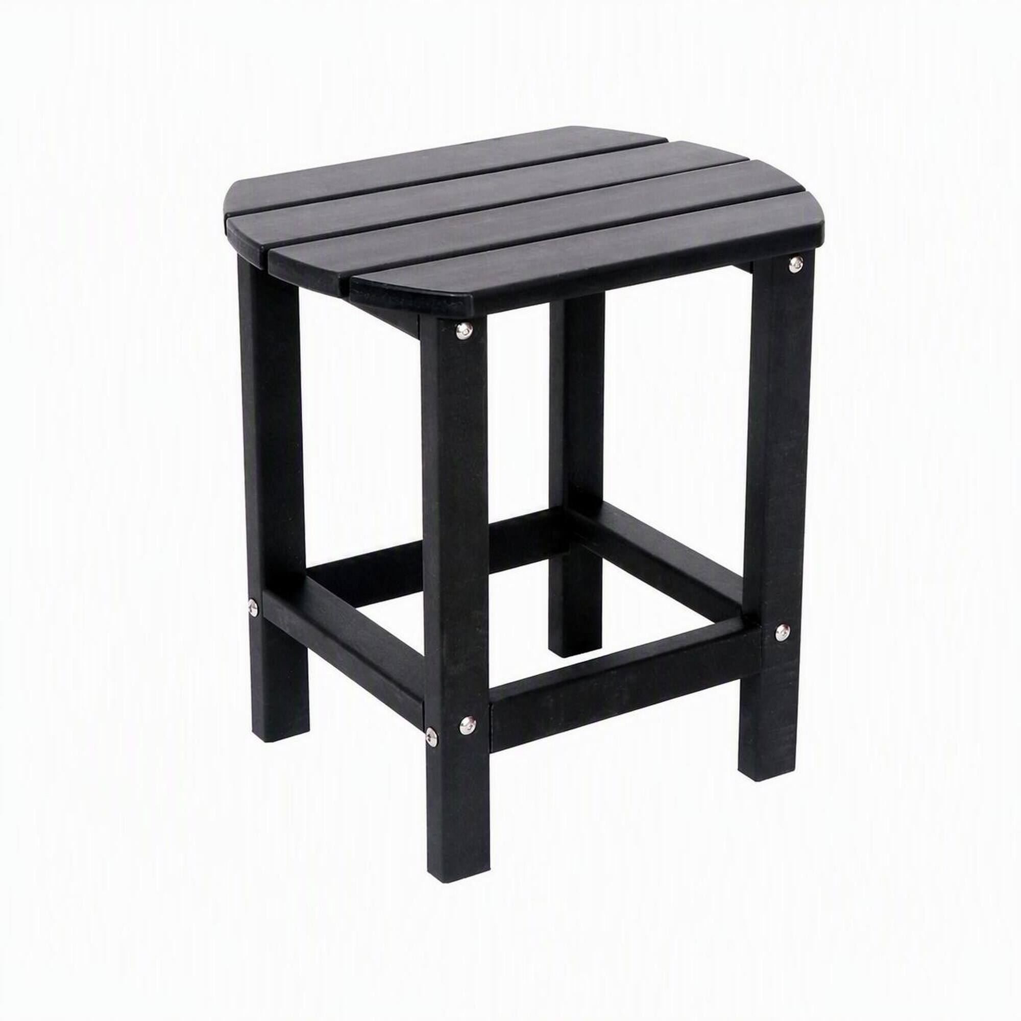 Front. RYHNUYNE - Outdoor Side Table,Patio End Table, Small Accent Side Table for Backyard Pool Porch Garden Lawn - Black.
