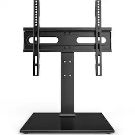 ThinkLink Electronic - Universal Stand Table Top 27- Lcd Led Tvs Level Height Adjustable Base Tempered Glass Wire Management Vesa - 27"-60" Universal Tabletop TV Stand