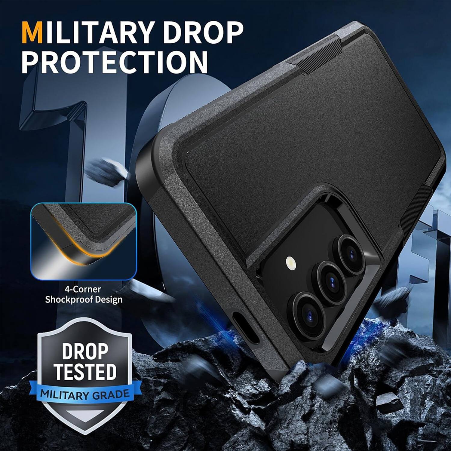 MILITARY DROP PROTECTION  
4-Corner Shockproof Design  
DROP TESTED  
MILITARY GRADE
