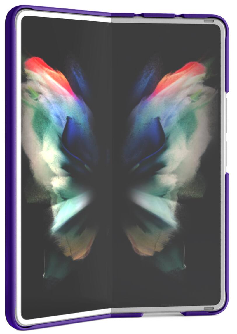 Alt View 5. Nakedcellphone - Slim Hard Case for Samsung Galaxy Z Fold 3 - Purple.