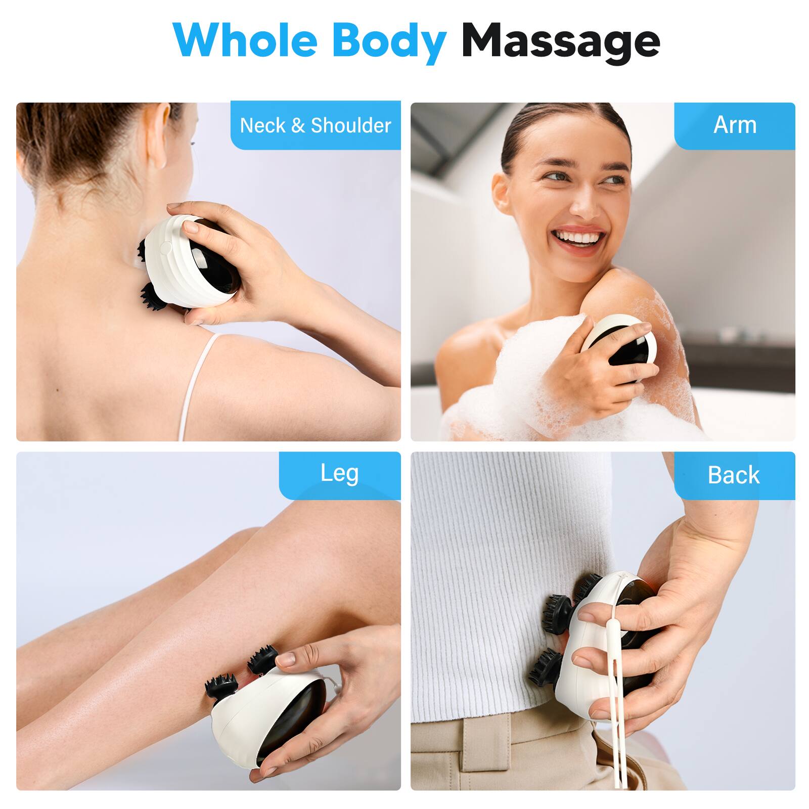 Whole Body Massage

- Neck & Shoulder
- Arm
- Leg
- Back