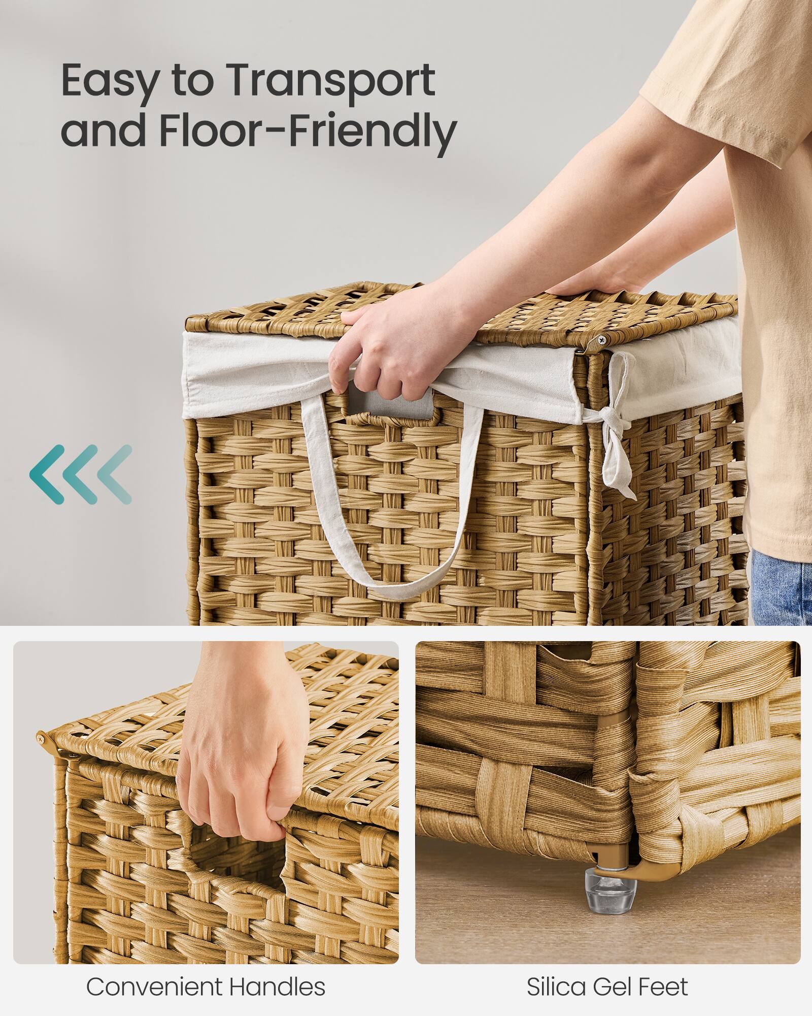 Easy to Transport and Floor-Friendly  
Convenient Handles  
Silica Gel Feet