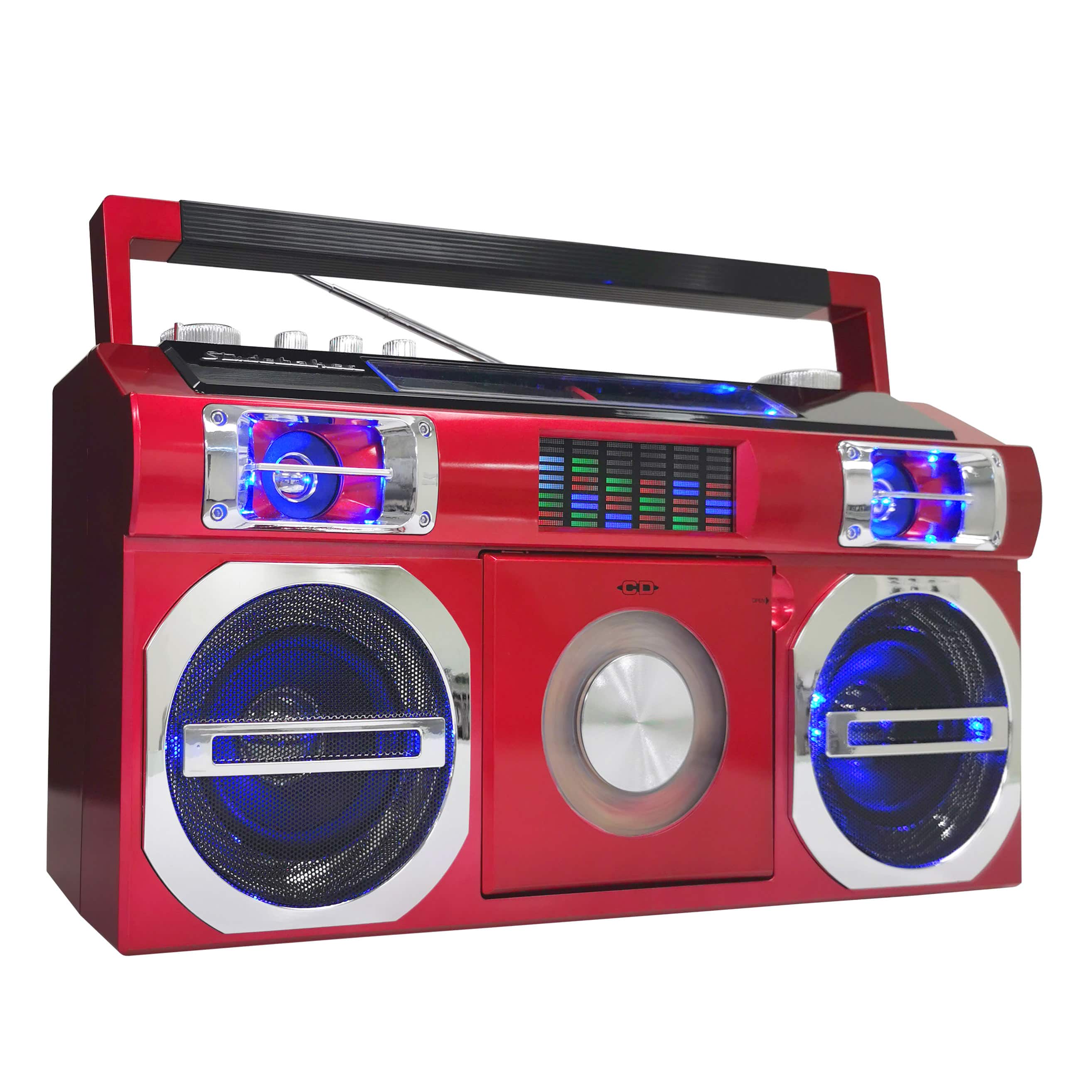 Alt View 11. Studebaker - Bluetooth Boombox with FM Radio, CD Player, 10 watts RMS - Red.