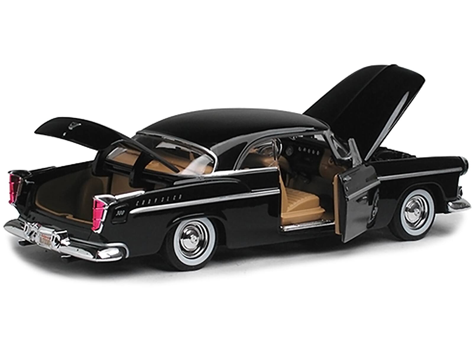 Alt View 2. Motormax - 1955 Chrysler C300 Black 1/24 Diecast Model Car by Motormax.