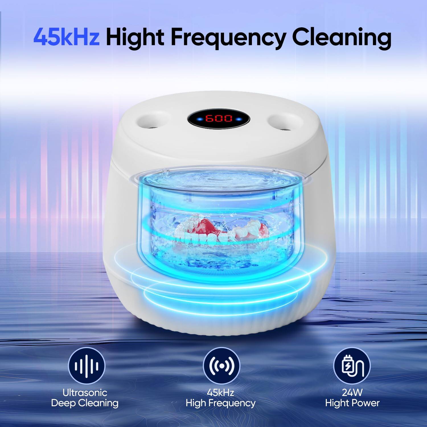 MySmile Ultrasonic Retainer Cleaner Machine, 200 mL, 45kHz with