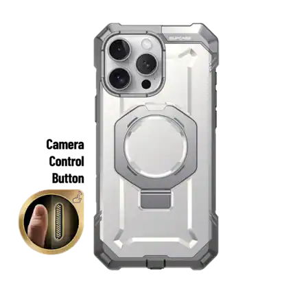 Front. SUPCASE - iPhone 16 Pro Max 6.9 inch UB Grip MagSafe Camera Control Button Phone Case - White.