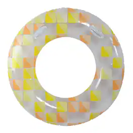 Pool Central - Inflatable and Orange Mosaic Swimming Pool Ring Float, 47-Inch - Yellow