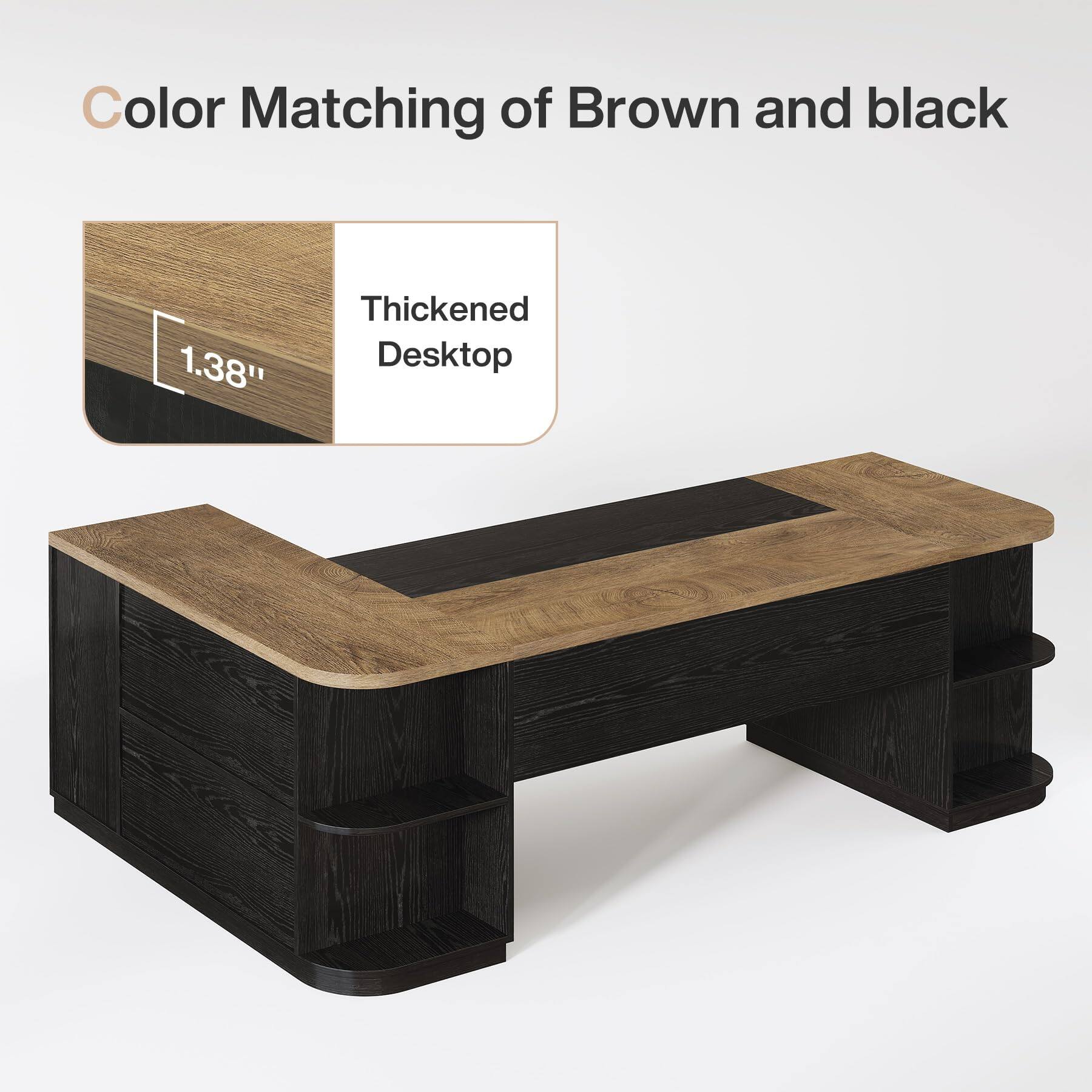 Color Matching of Brown and black

1.38"  
Thickened Desktop