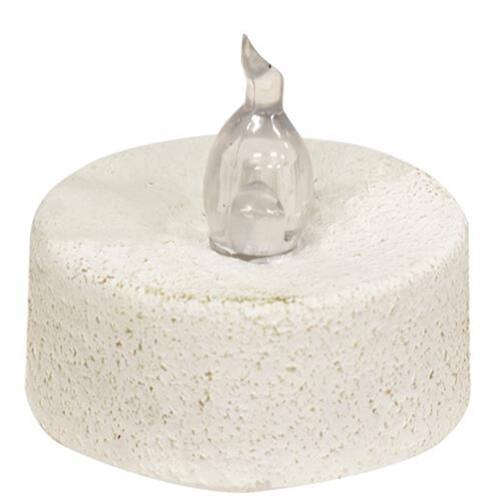 Angle. BreeBe - White Textured Timer Tealight - White.