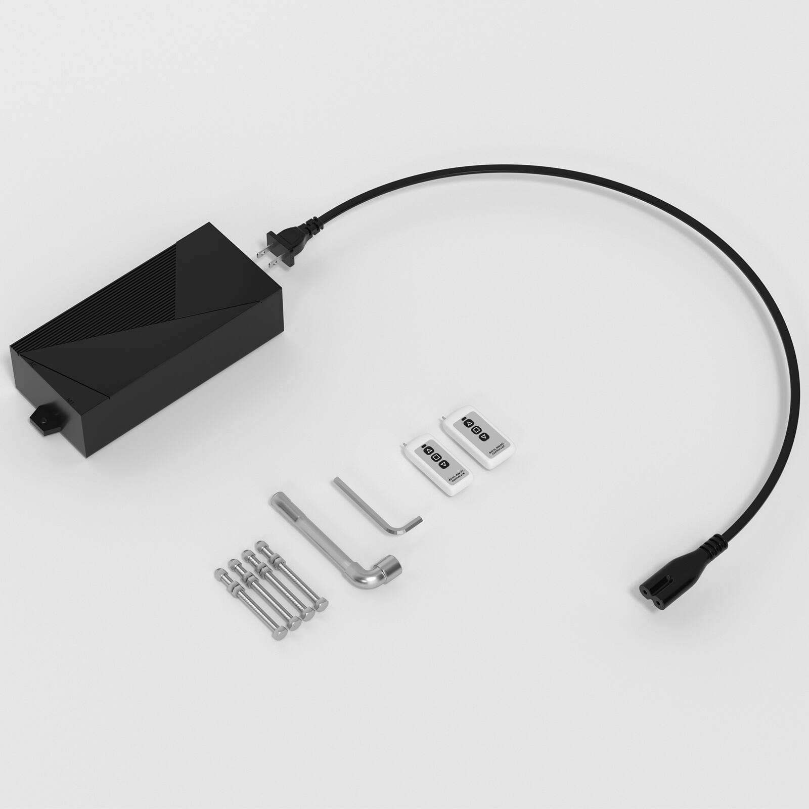 Alt View 4. Topteng - 11-Step Electric Attic Ladder with Remote - Aluminum Folding for Loft, 500lb Capacity, Silent Hydraulic Motor - Black.