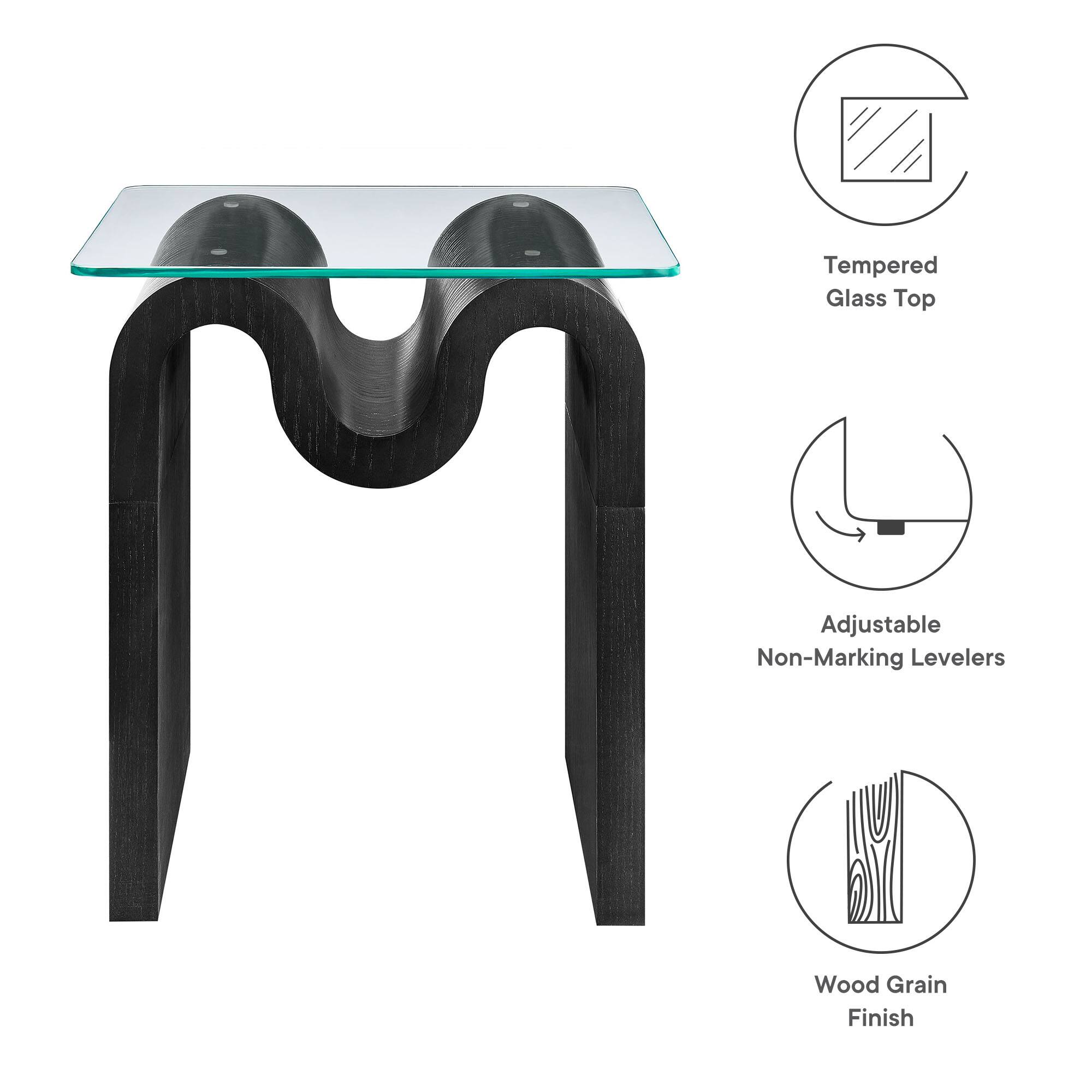 Tempered Glass Top  
Adjustable Non-Marking Levelers  
Wood Grain Finish