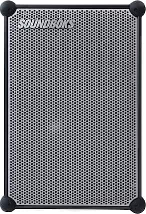 Front. SOUNDBOKS - 4 - Portable Bluetooth Speaker with Swappable Rechargable Battery - Metallic Gray.