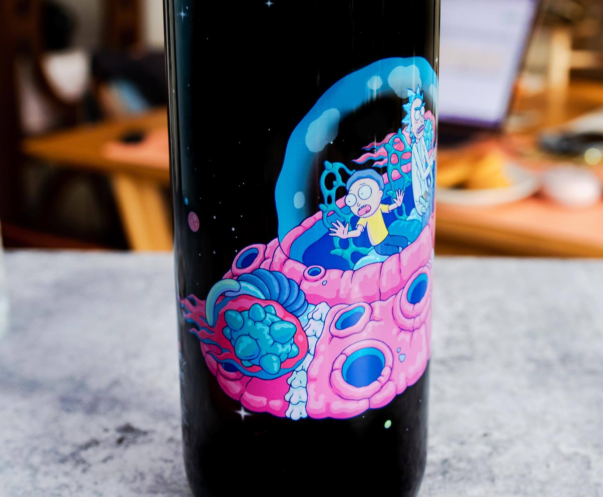 Alt View 2. Silver Buffalo - Rick and Morty Plastic Water Bottle With Screw-Top Lid | Holds 28 Ounces - Black.