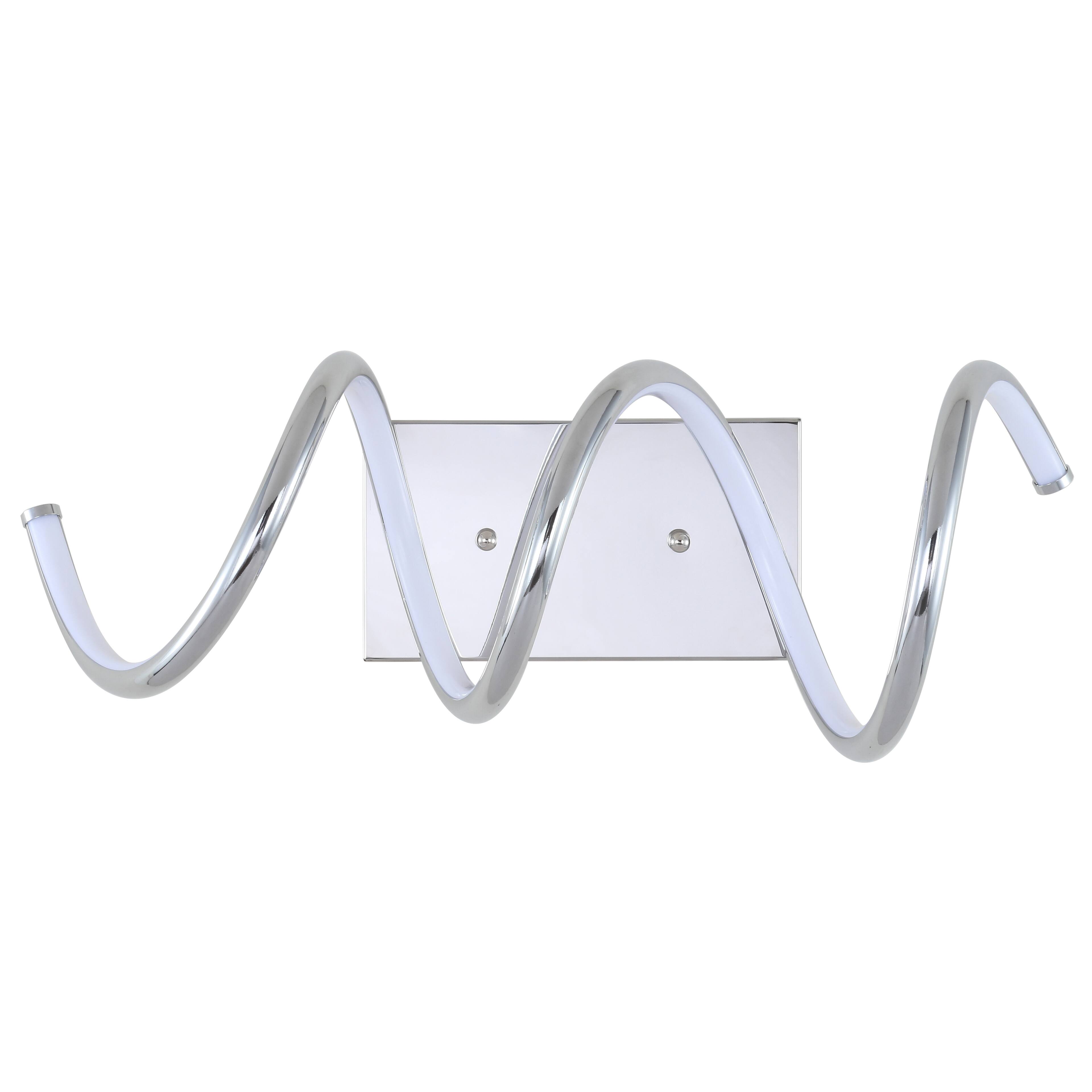 Alt View 7. Jonathan Y - Scribble 7" Modern Metal Integrated LED Vanity Light Sconce, Chrome - Chrome.