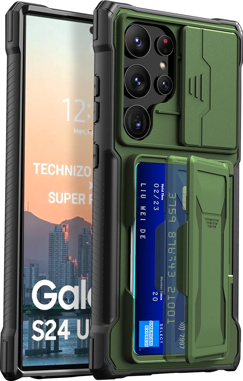 Alt View 11. SaharaCase - ArmorElite Wallet Case for Samsung Galaxy S24 Ultra - Military Green.