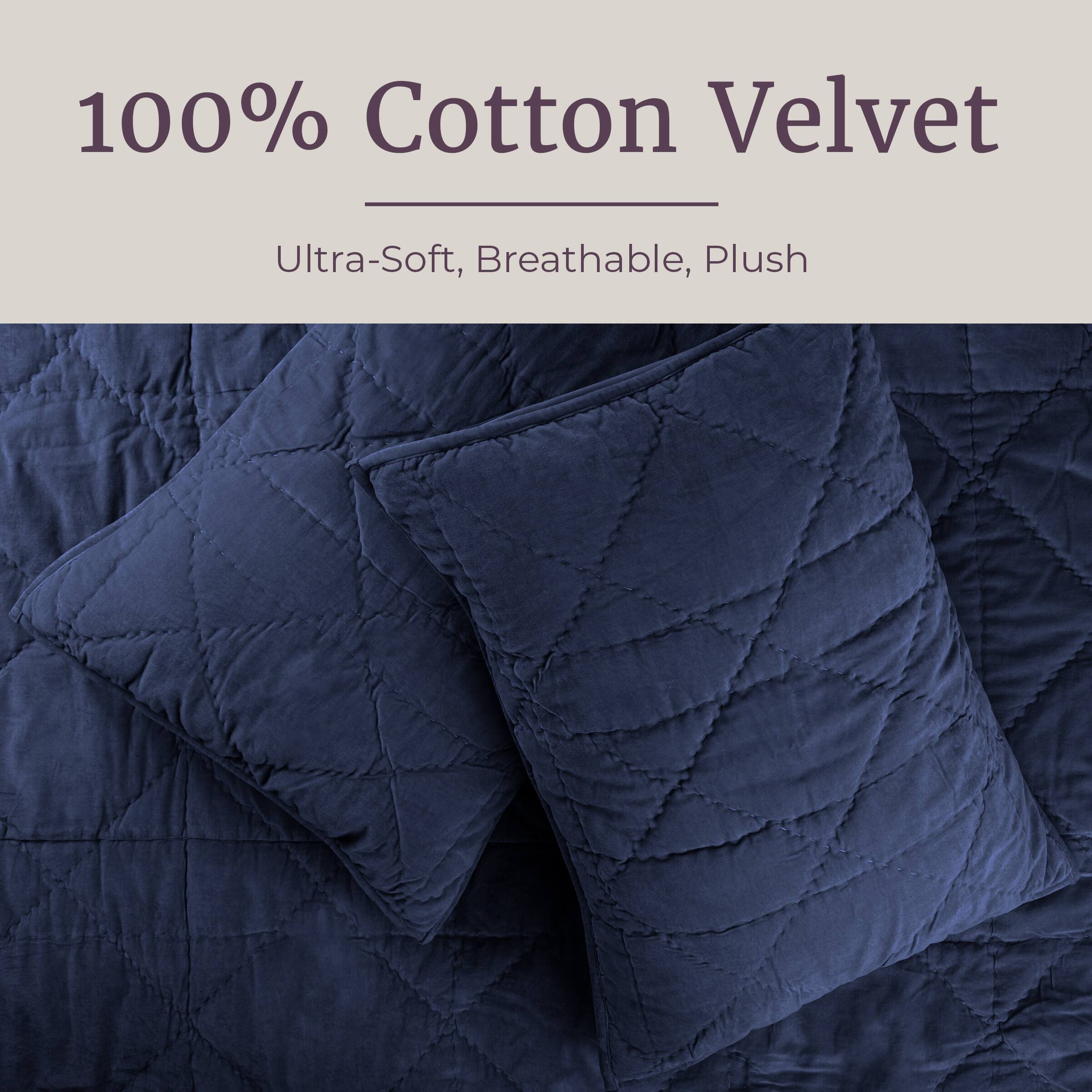 100% Cotton Velvet  
Ultra-Soft, Breathable, Plush