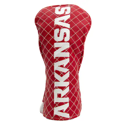 Front. Team Golf - Arkansas Razorbacks Quilted Driver Headcover - Multicolor.