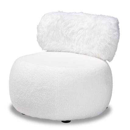 Front. Baxton Studio - Tayla Modern and Contemporary Fabric Upholstered and Metal Accent Chair - White/Black.