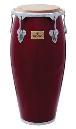 Tycoon Percussion - 11" Quinto, 30" Tall Siam Oak Shell, Water Buffalo Head, 3/8" Tuning Lugs, Includes Stand & Accessories