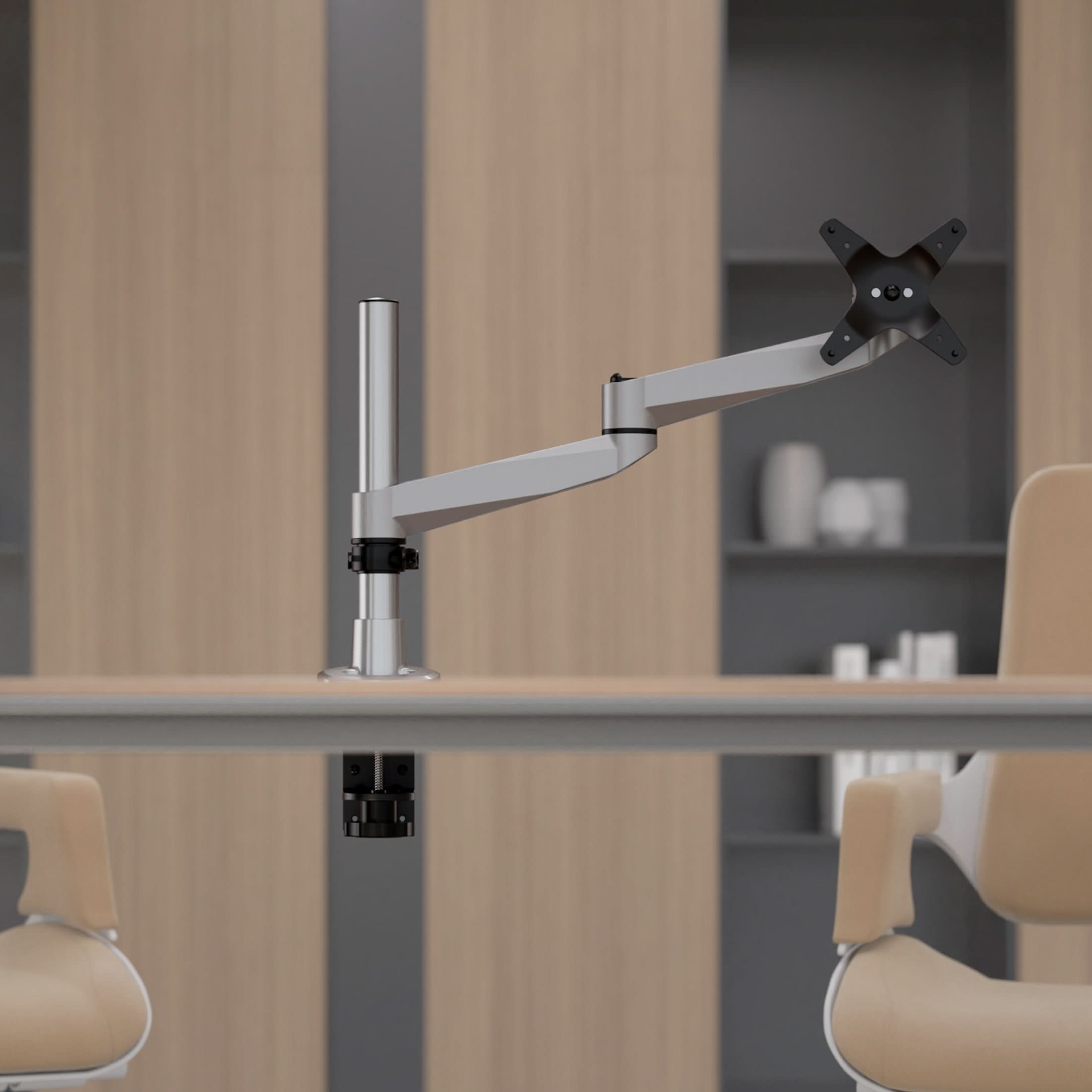 Alt View 4. Mount-It! - CLiX Series Full Motion Single Monitor Desk Mount Up to 34", Silver - Silver.