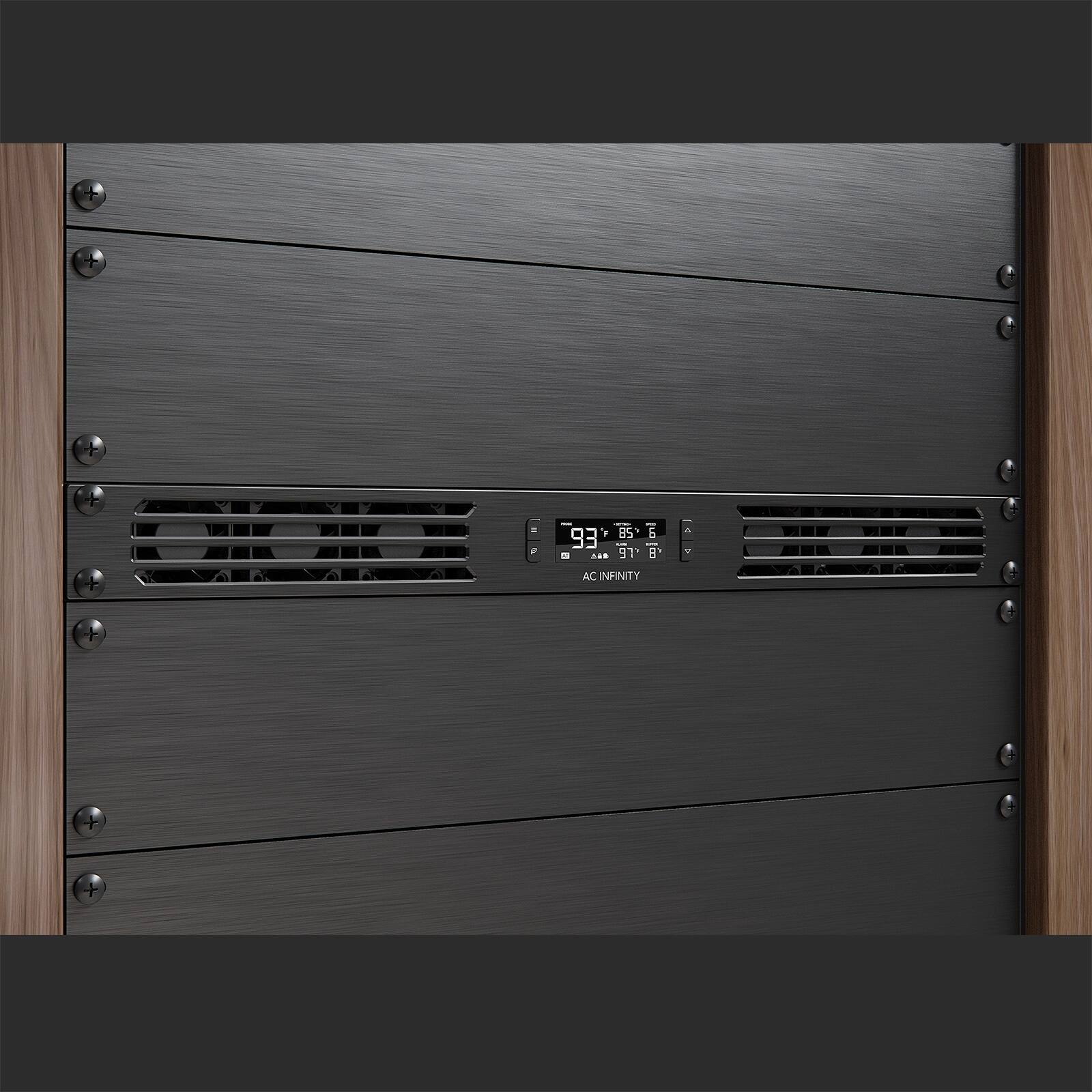 Alt View 6. AC Infinity - CLOUDPLATE T6, Quiet Rack Cooling Fan System, 1U Front Exhaust - Black.