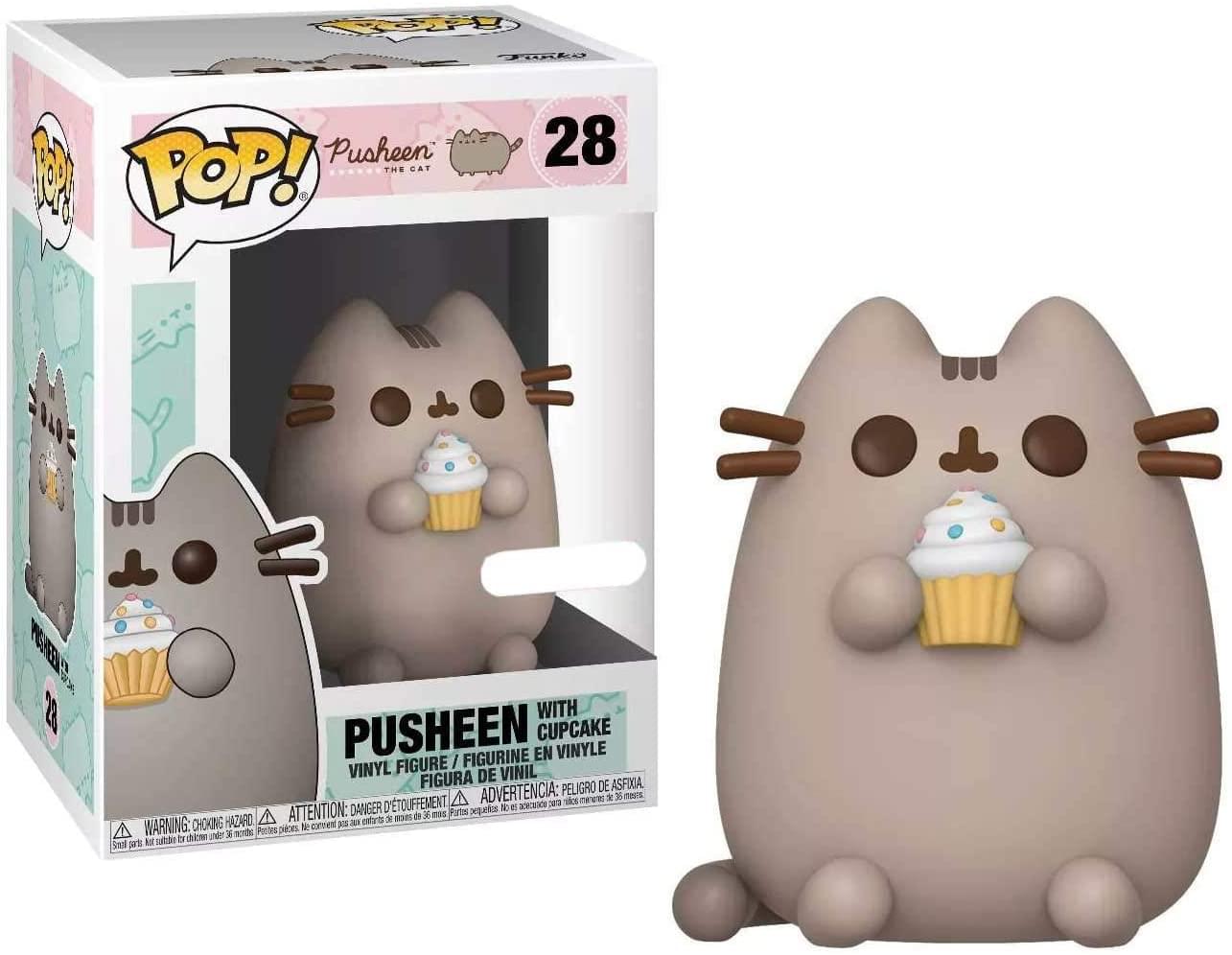 POP! Pusheen THE CAT  
28  
WITH PUSHEEN CUPCAKE  
VINYL FIGURE / FIGURINE EN VINYLE / FIGURA DE VINIL / FIGURA DE VINIL  
ADVERTENCIA: PELOJO DE ASFIXIA. D'ETOUFFEMENT. ATTENTION: DANGER D'ÉTOUFFEMENT.  
WARNING: CHOKING HAZARD - Small parts. Not for children under 3 years.  
PUSHEEN WITH CUPCAKE  
VINYL FIGURE / FIGURINE EN VINYLE / FIGURA DE VINIL / FIGURA DE VINIL