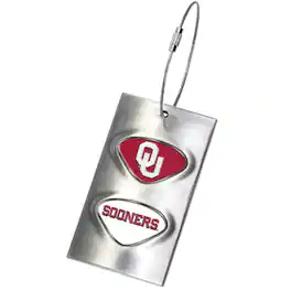 Jardine - Oklahoma Sooners 3.5'' x 2'' Bag Tag - Silver