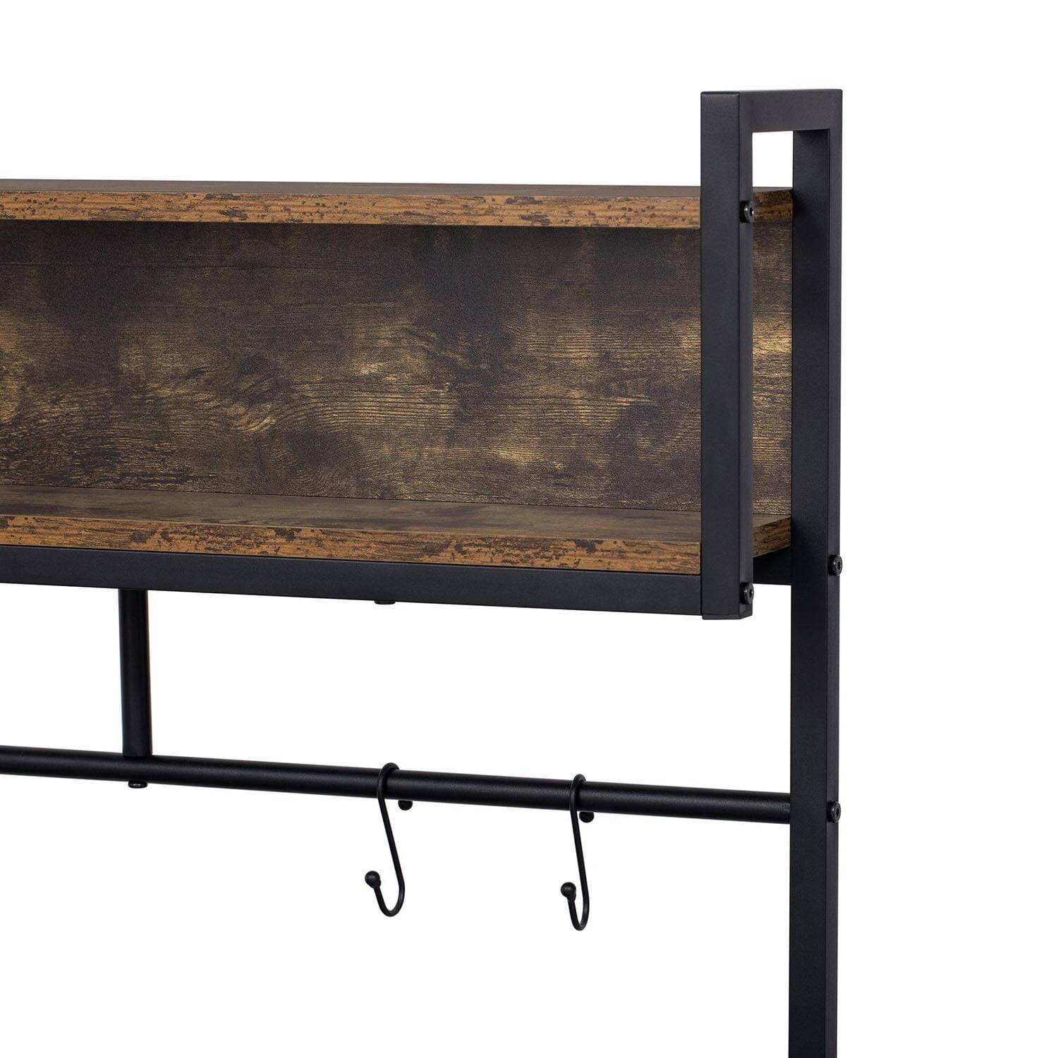 Angle. Pefilos - 31" Multi-Functional Dog Crate with Storage for Kitchen, Rustic Dog Kennel with Cup Board and Drawers.