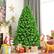Alt View 12. Costway - 6.5ft Flocked Hinged Artificial Christmas Tree with Metal Stand - Green.