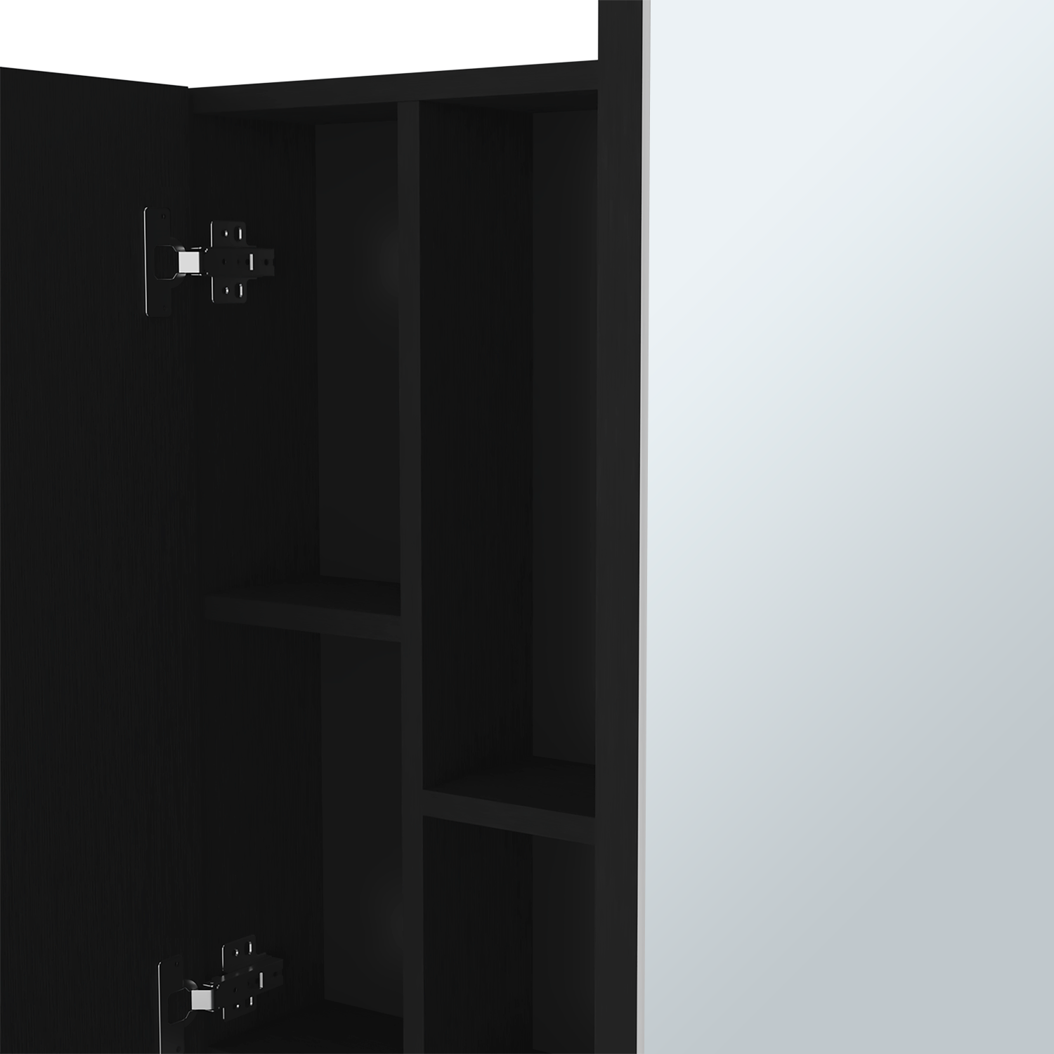 Alt View 1. Treevol Furniture - Prague Medicine Cabinet ,Bathroom,Black - Black.