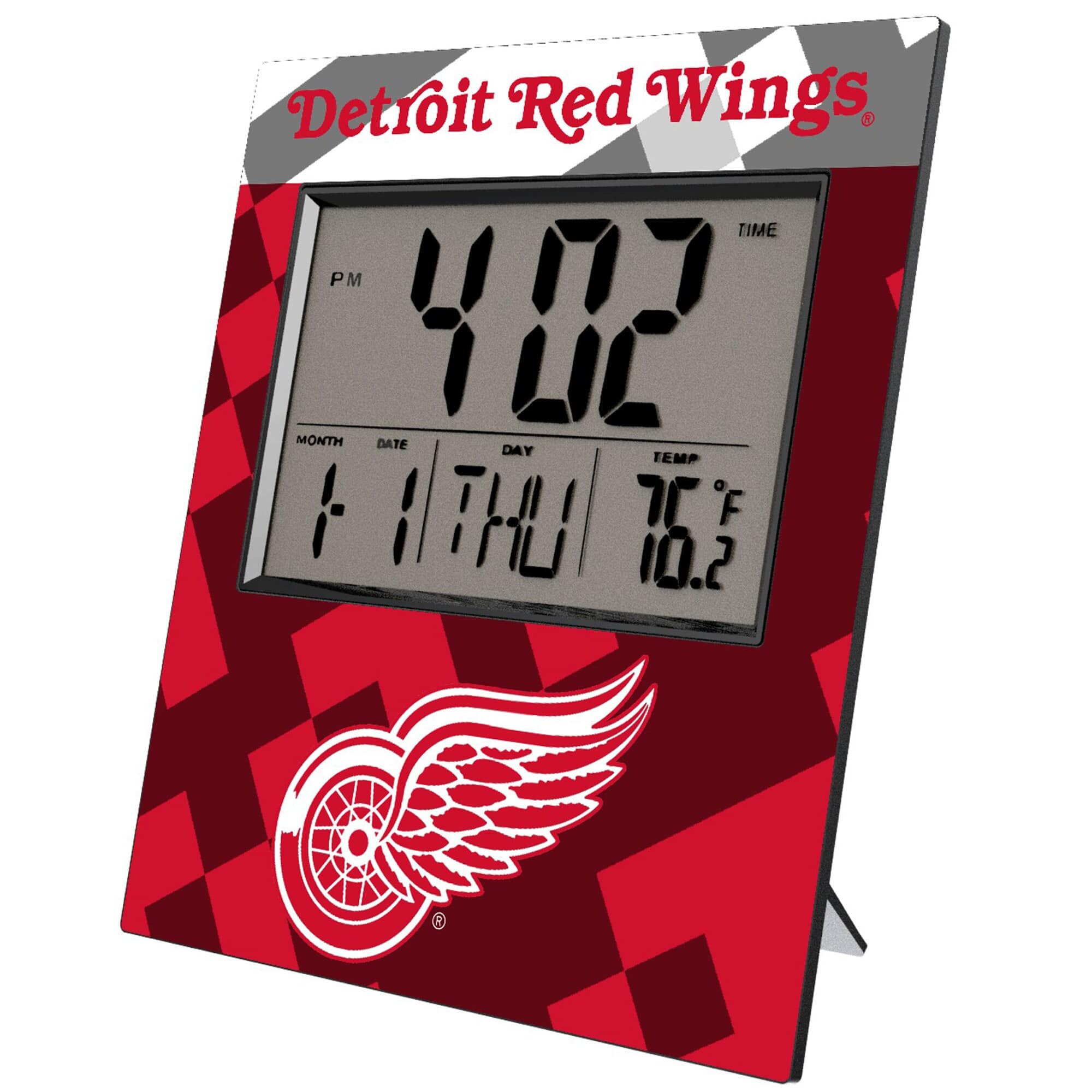 Keyscaper - Detroit Red Wings Color Block Digital Desk Clock - Multicolor