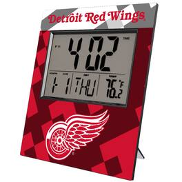 Keyscaper - Detroit Red Wings Color Block Digital Desk Clock - Multicolor