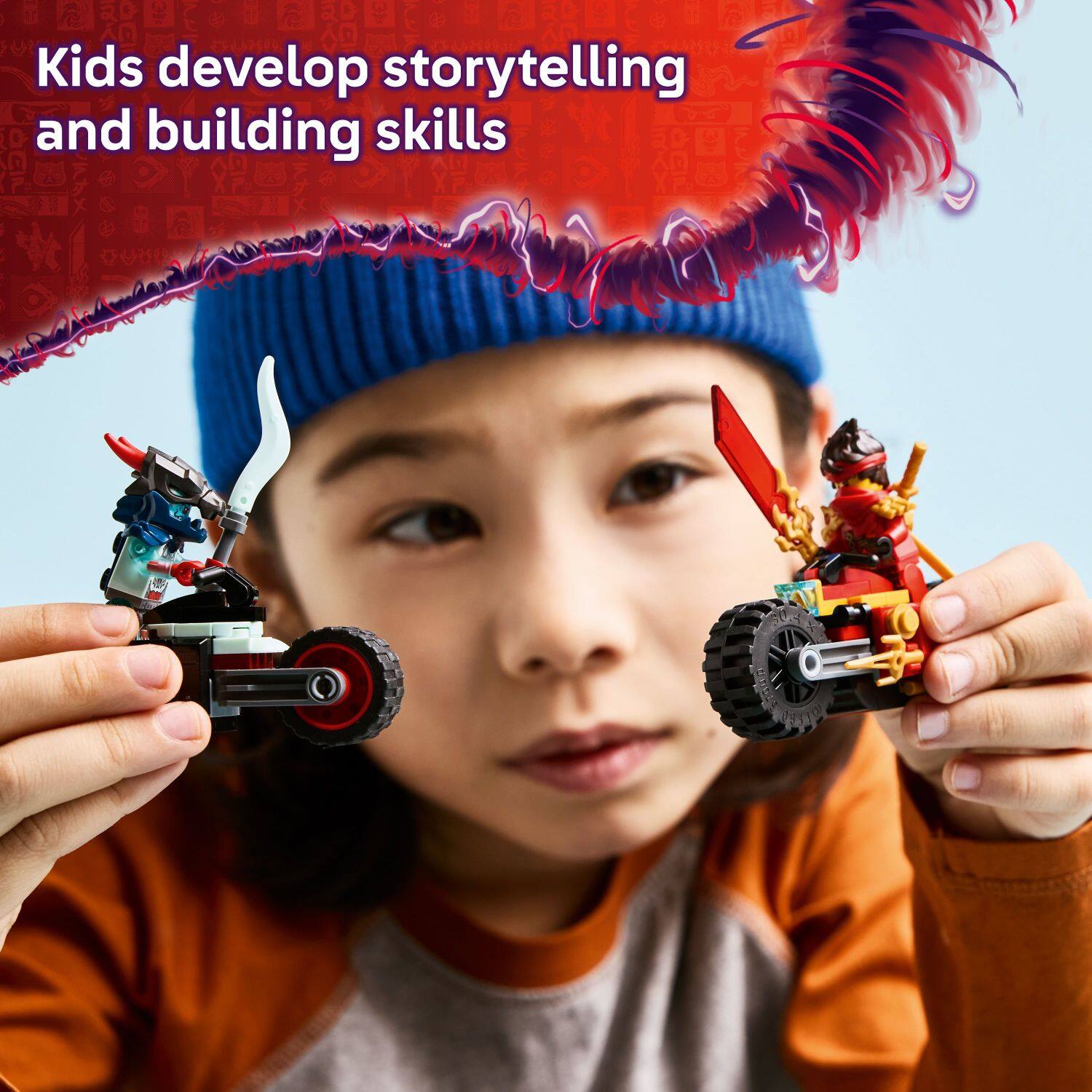 Kids develop storytelling and building skills.