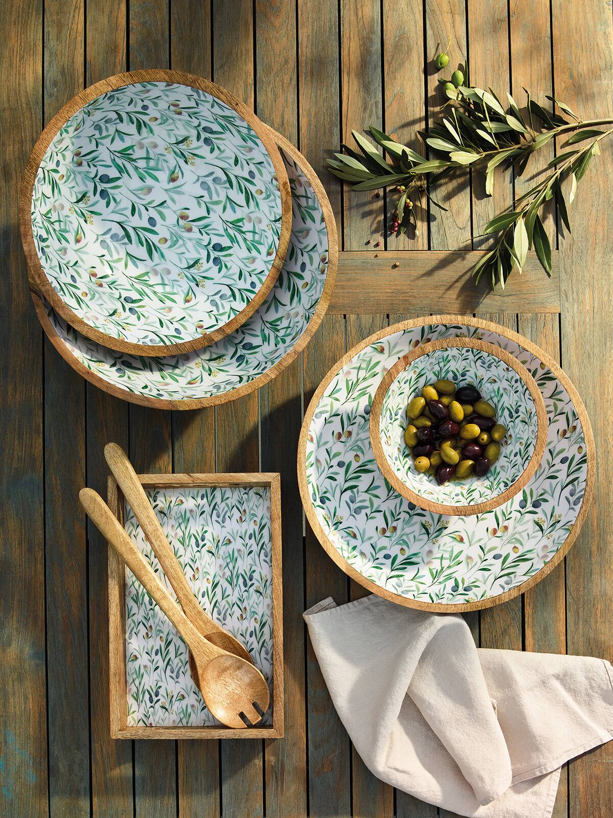 Alt View 2. Zassenhaus - Mango Wood Lacquered Serving Tray, 12" x 8" x 2", Olive - Olive.