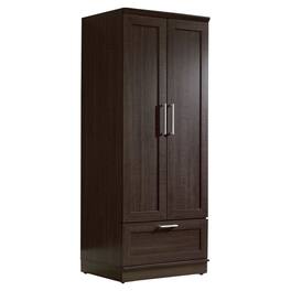 Hivvago - Wood Wardrobe Cabinet Armoire with Garment Rod - Dark Brown
