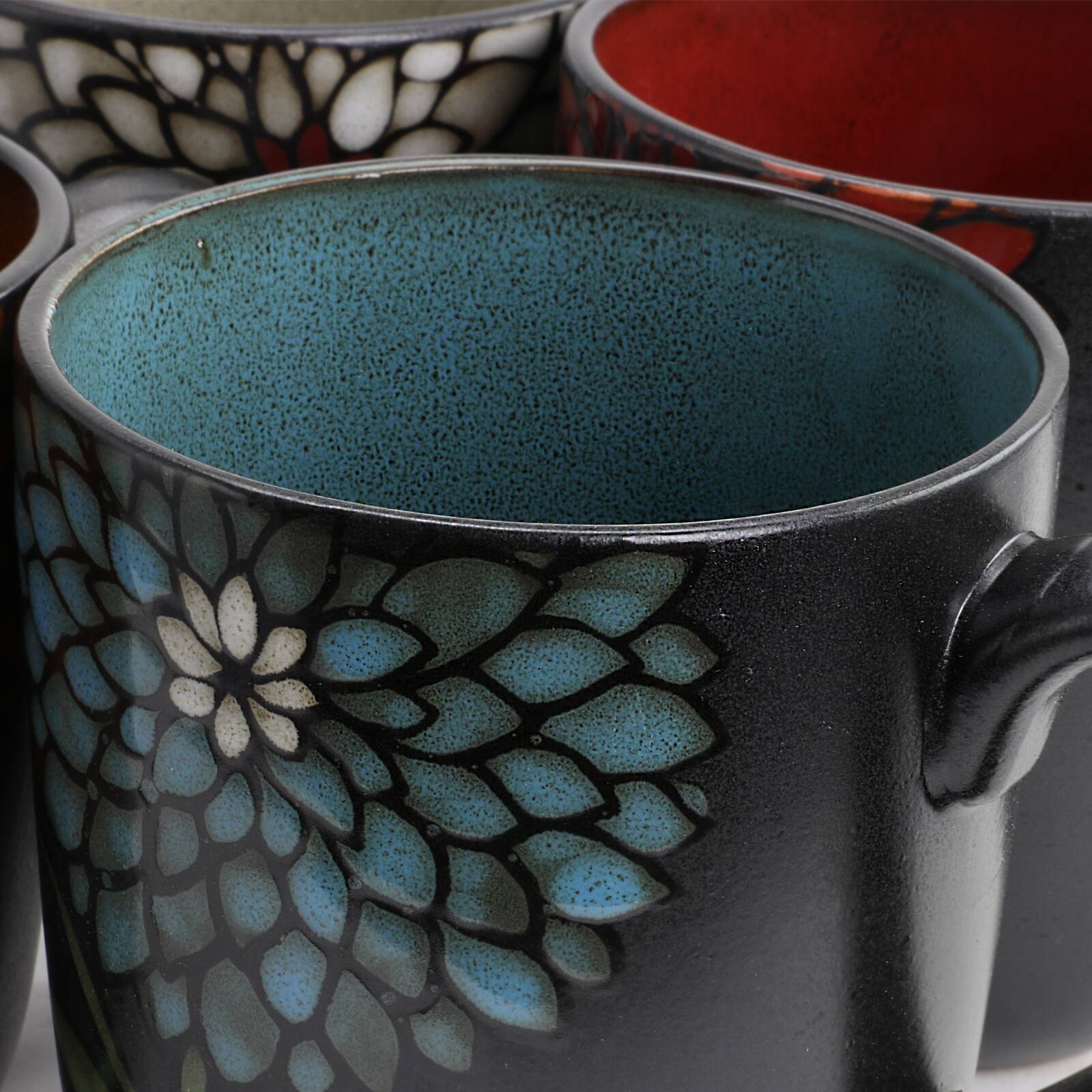 Alt View 2. Gibson - Gibson Home Gardenia Cafe 16 oz. Assorted Mug Set, Set of 4 - Assorted.
