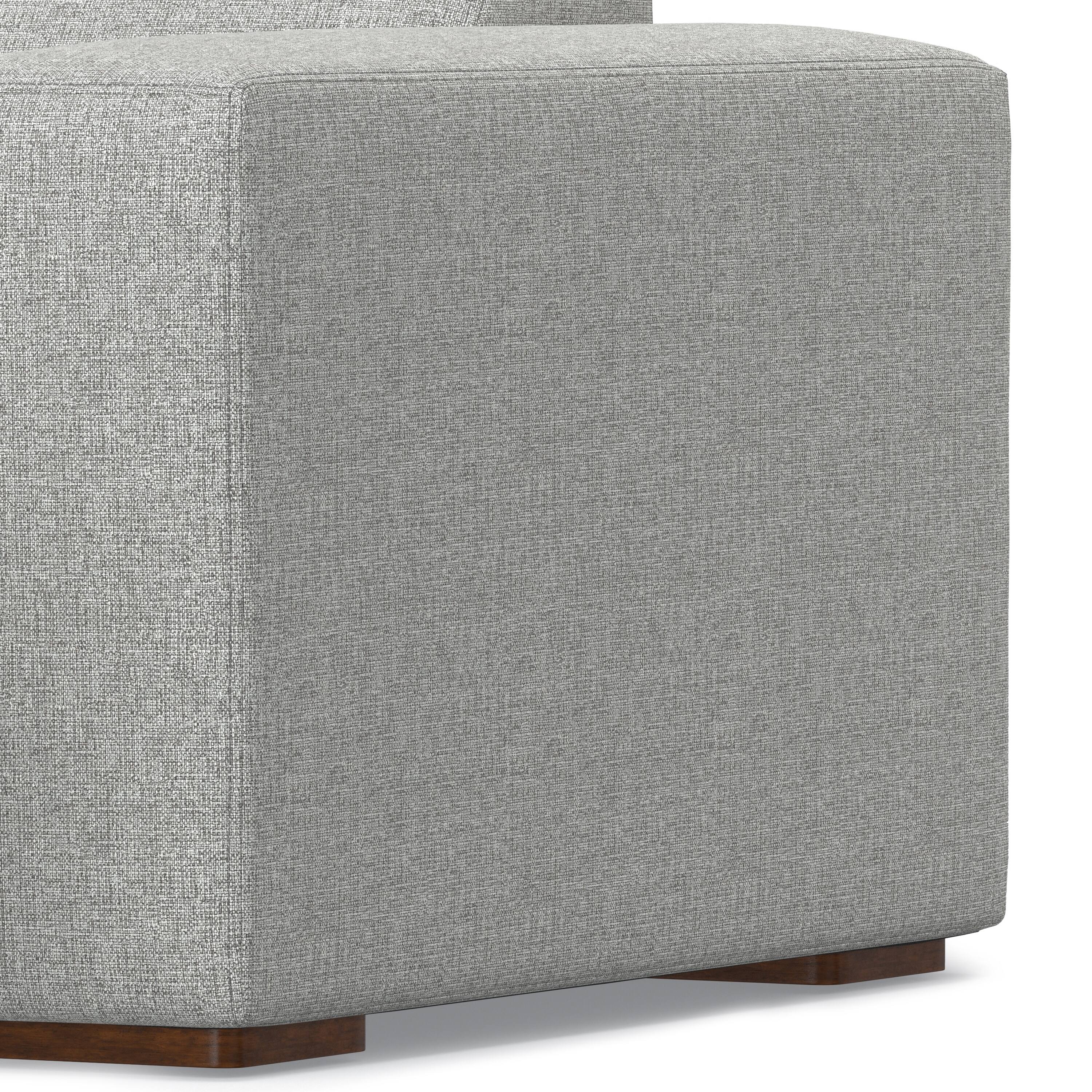 Alt View 4. Simpli Home - Rex Right Chaise Sofa Module in Tightly Woven Performance Fabric - Pale Grey.