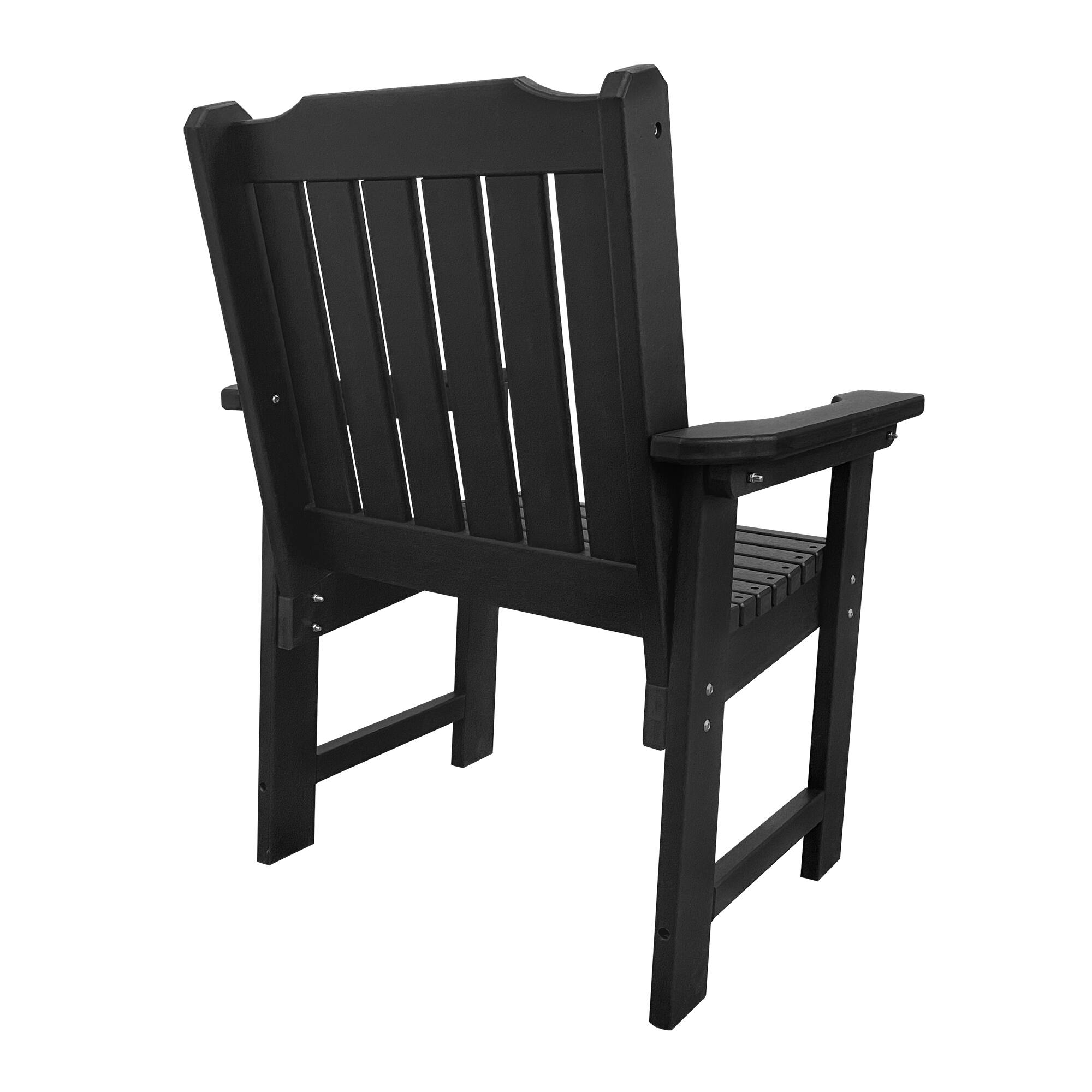 Alt View 6. Fortune Candy - HDPE Patio Dining Chair with 18/8 Stainless Steel Hardware,Heavy-Duty Outdoor Seating,600-Lb Capacity for Garden & Yard - Black.