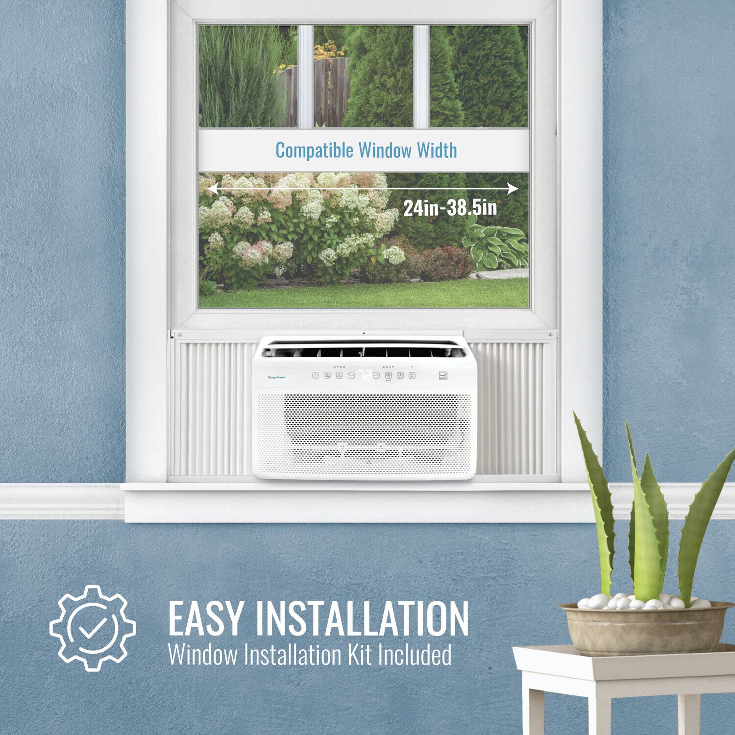 Compatible Window Width 24in-38.5in : Easy Installation Window Installation Kit Included